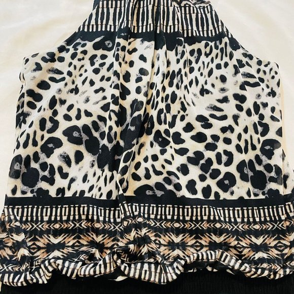 Maurices Womens Sz L Large Sleeveless Blouse Animal Tank Dressy Top Tie in Back - Picture 5 of 14